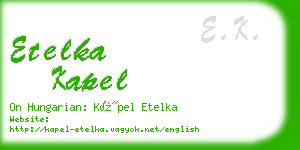 etelka kapel business card